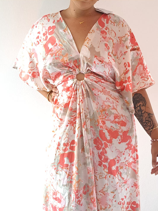 Robe longue légère satinée