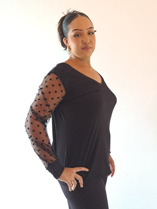 Top dentelle noir souple