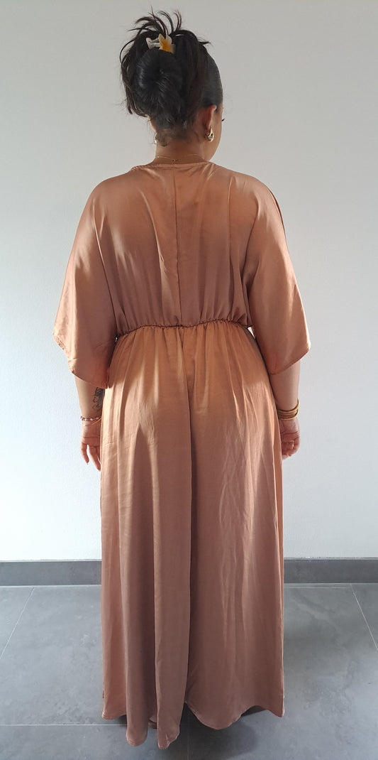 Robe longue Nude en satin