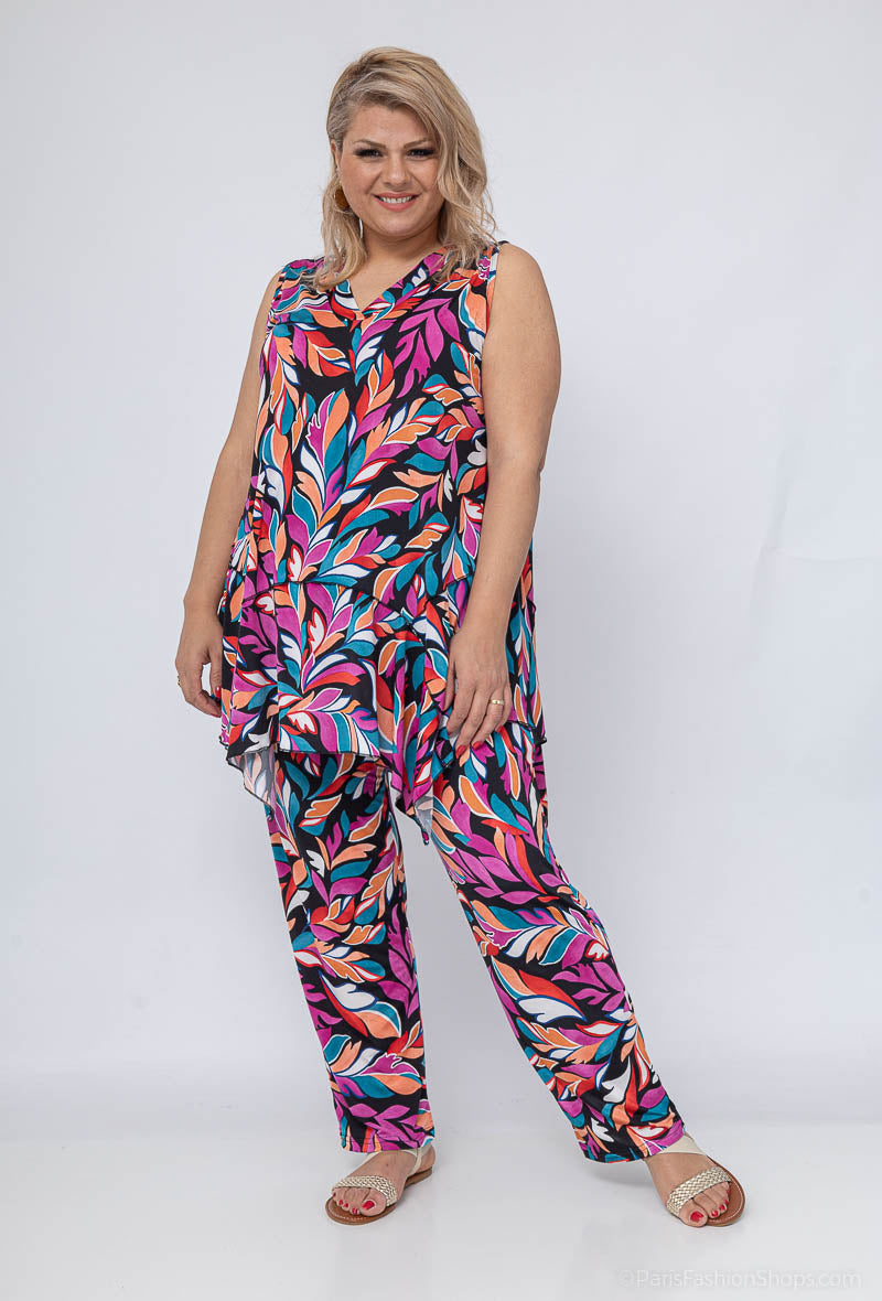Pantalon Fluide Fushia Grande Taille
