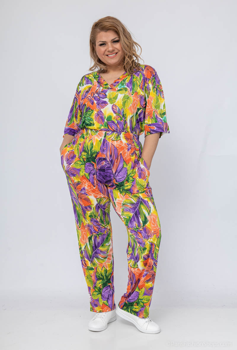 Pantalon Fluide Imprimé Multicolore