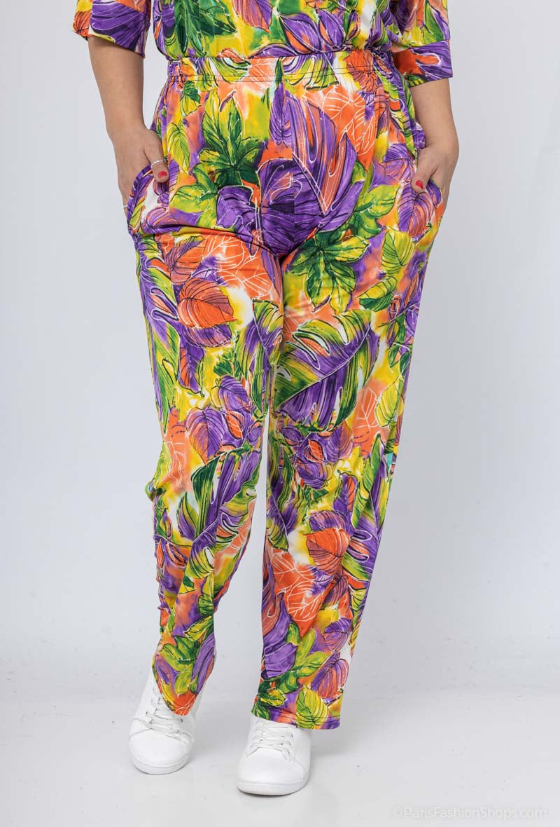 Pantalon Fluide Imprimé Multicolore
