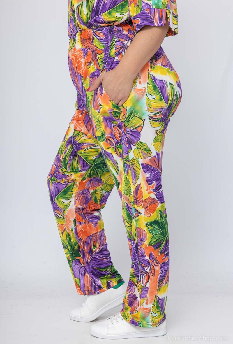 Pantalon Fluide Imprimé Multicolore