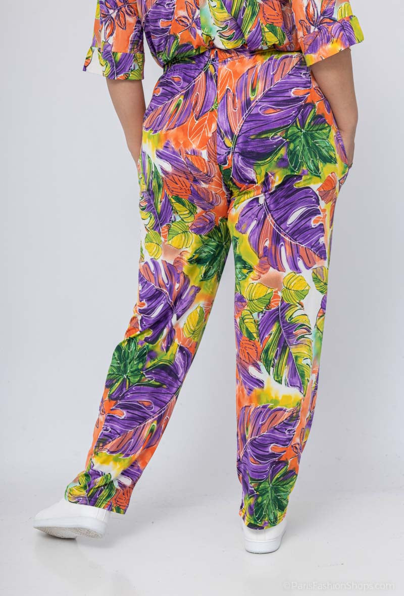Pantalon Fluide Imprimé Multicolore