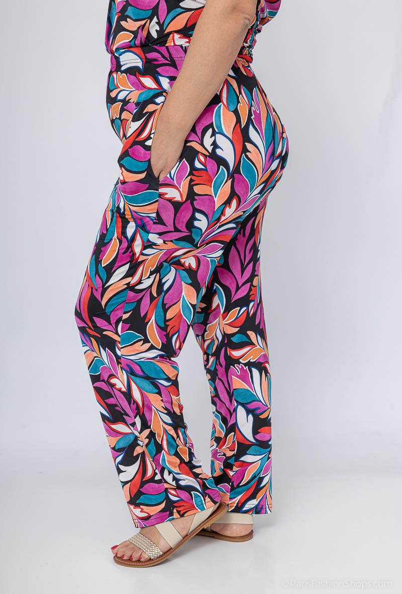 Pantalon Fluide Fushia Grande Taille