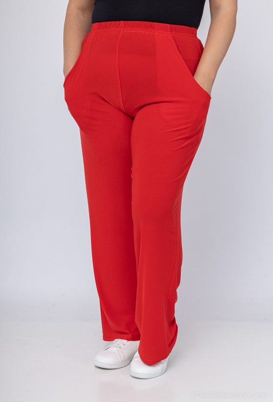 Pantalon Fluide Rouge
