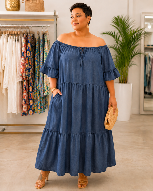 Robe longue fluide en viscose