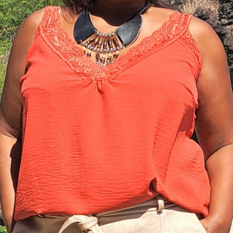 Top à Dentelle Terracotta