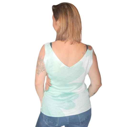 Débardeur en Crochet à motifs Fleurs