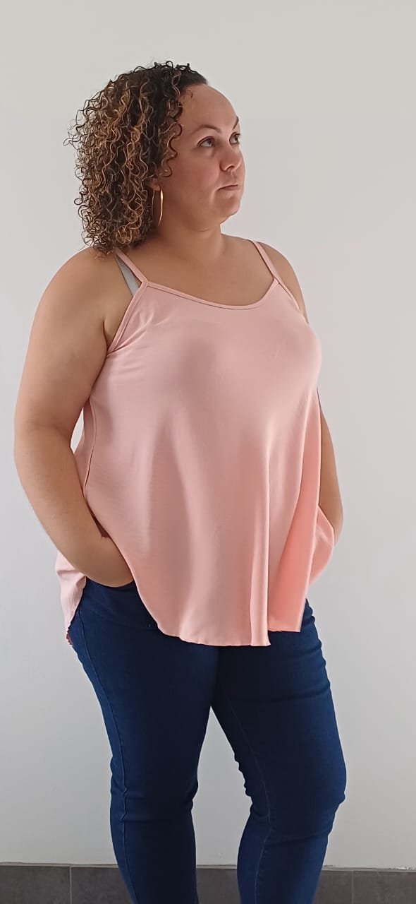 Débardeur Fluide Long Rose