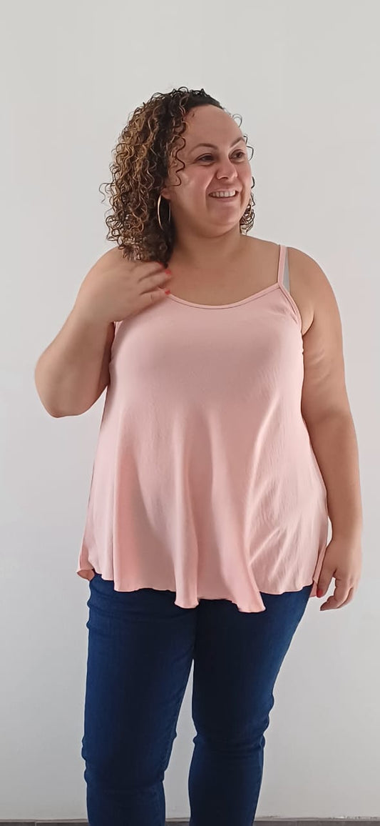 Débardeur Fluide Long Rose