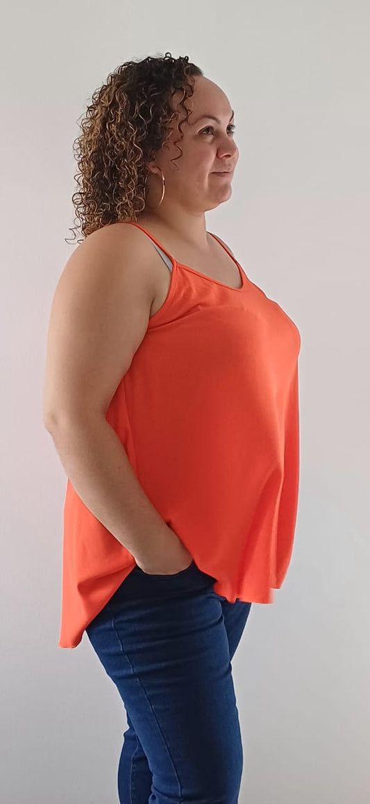 Débardeur Long Fluide Orange