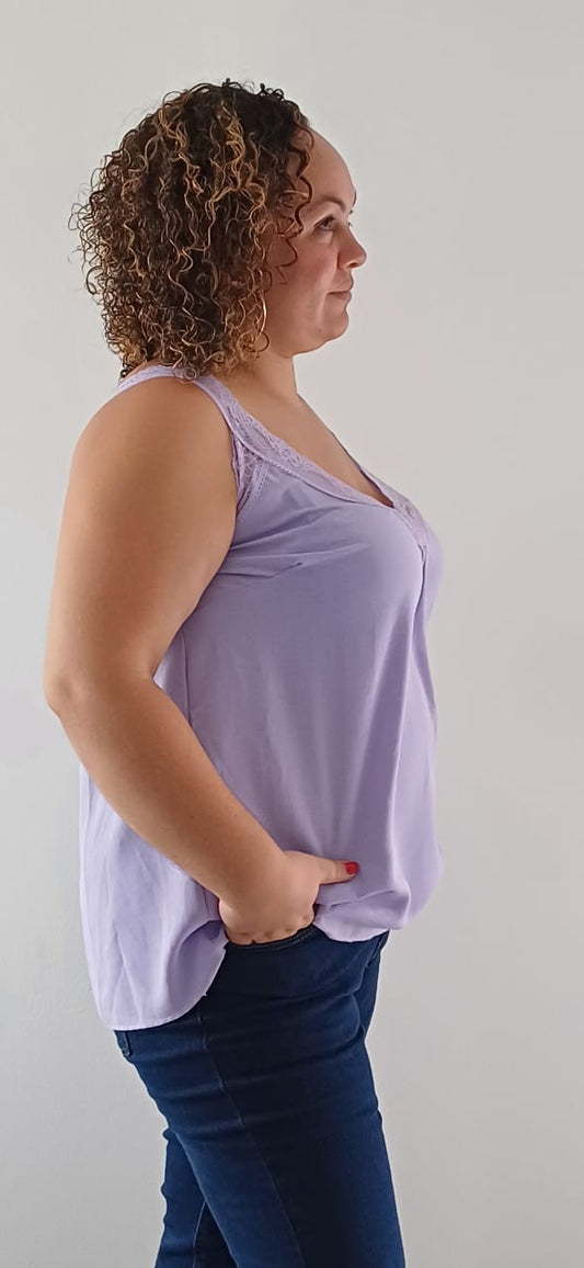 Top à Dentelle Mauve