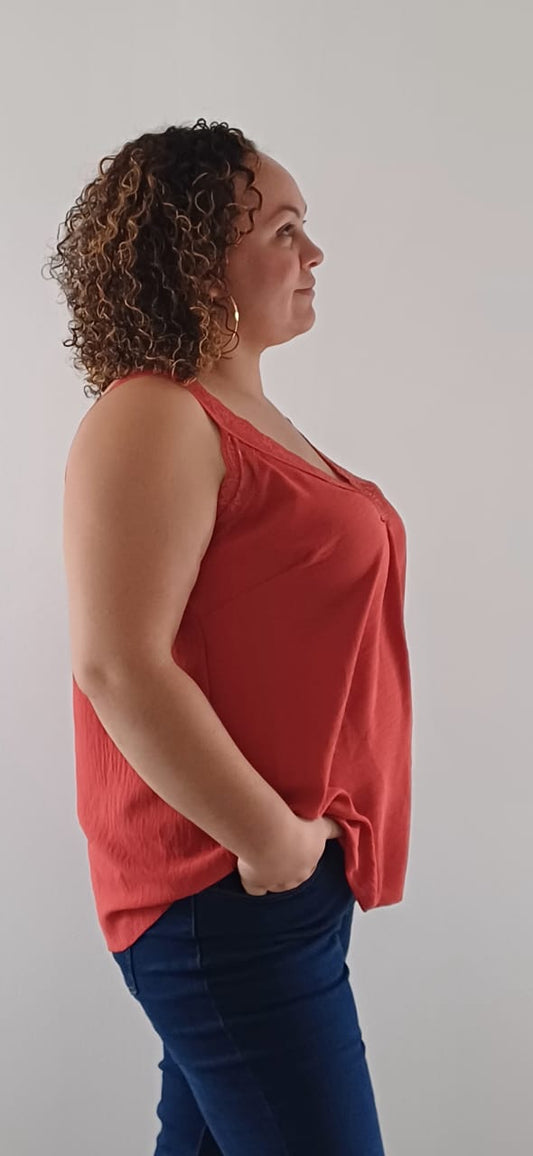 Top à Dentelle Terracotta