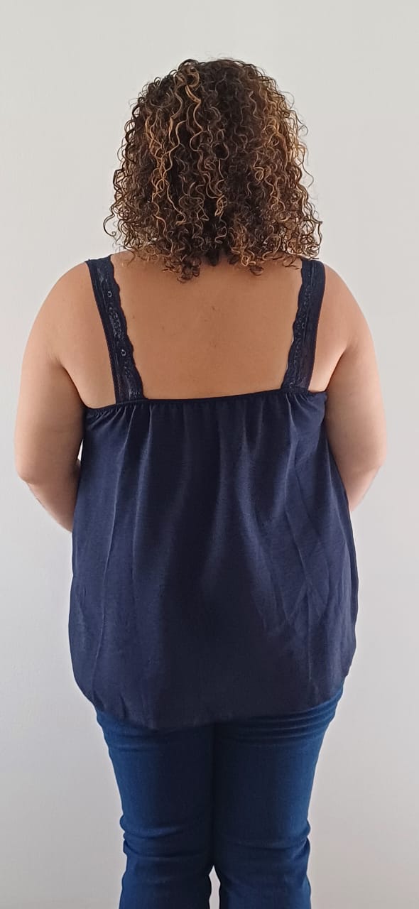 Top à Dentelle Bleu Marine