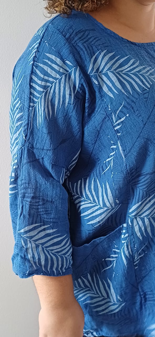 Blouse Bleu Marine à poches