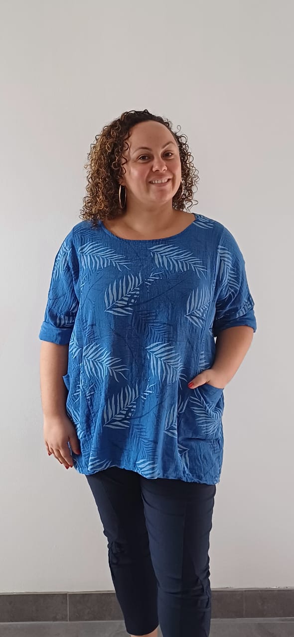 Blouse Bleu Marine à poches