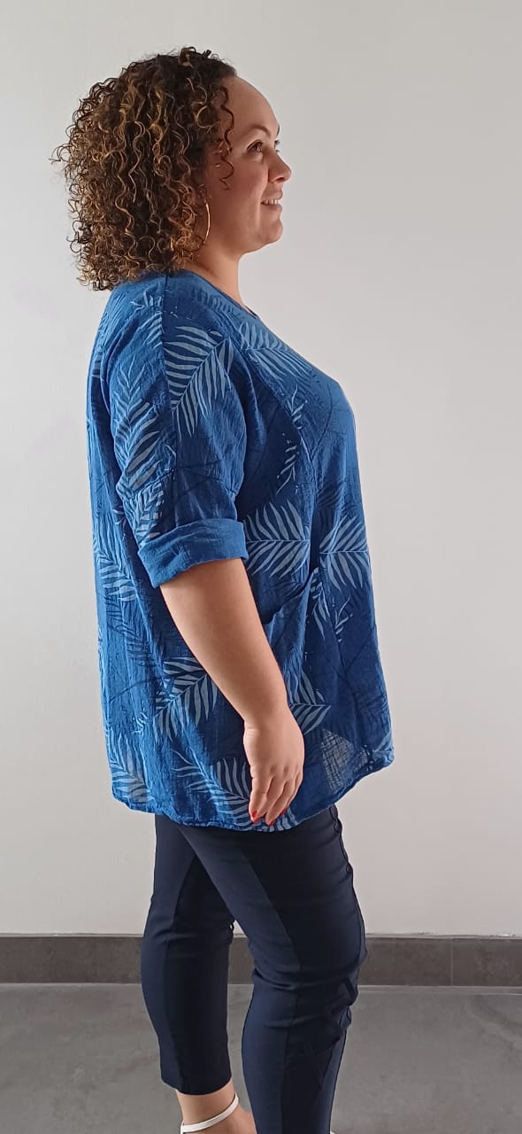 Blouse Bleu Marine à poches