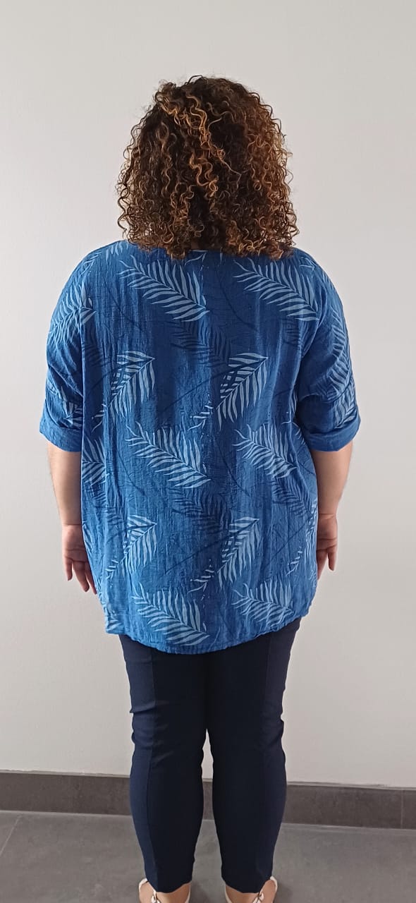 Blouse Bleu Marine à poches