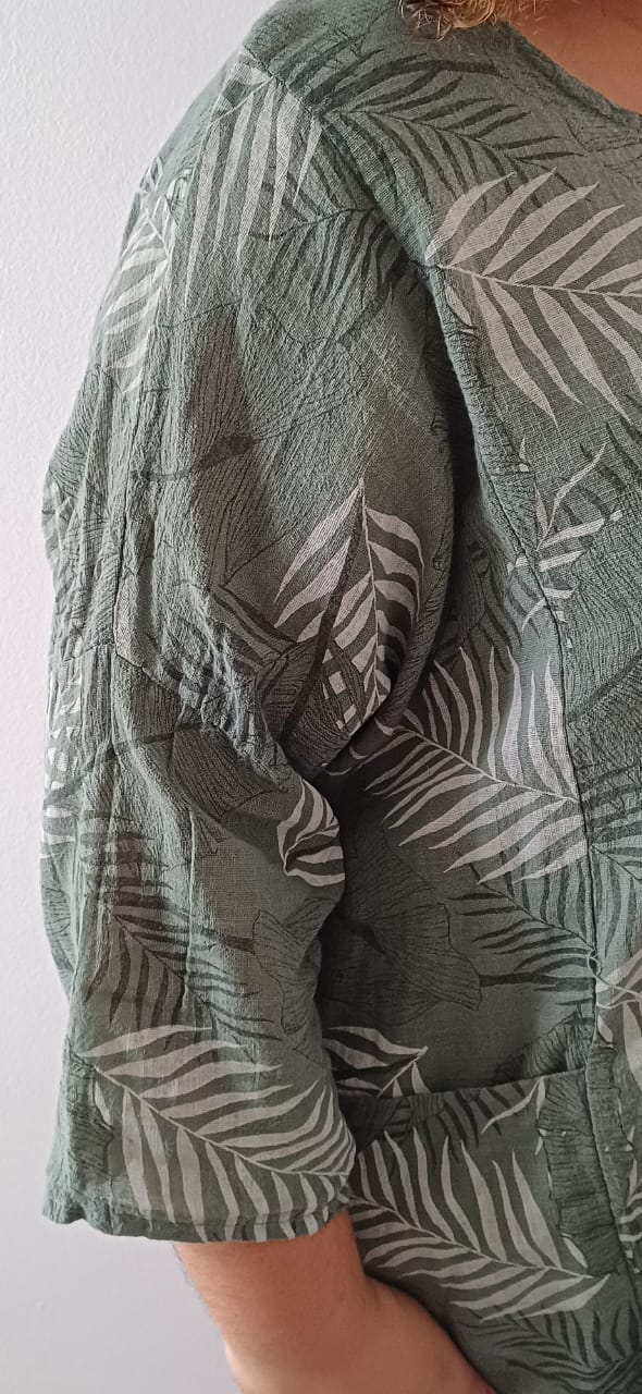 Blouse Kaki à poches