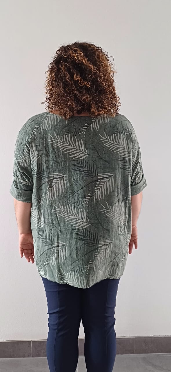 Blouse Kaki à poches