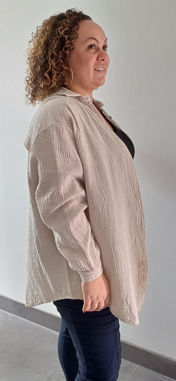 Chemise En Gaze De Coton Beige