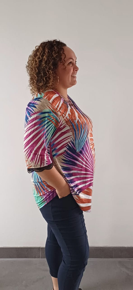 Top Fluide Imprimé Multicolore