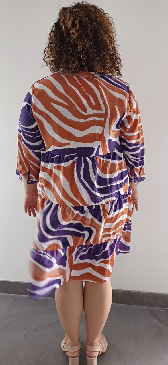 Robe Courte Fluide Zébrée