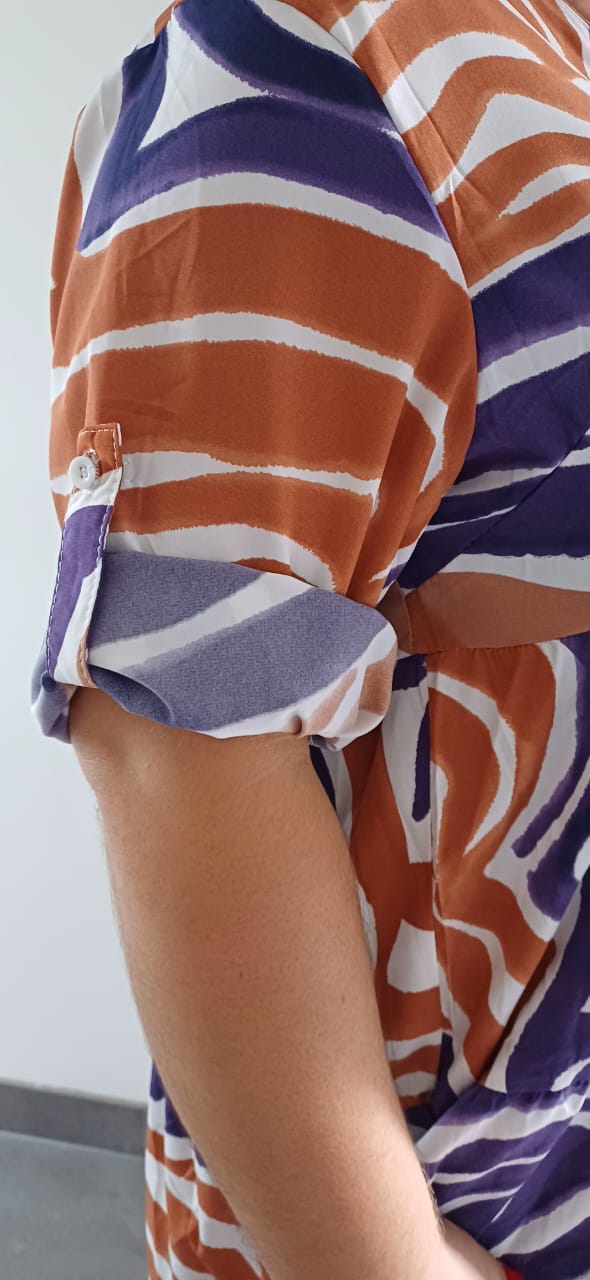 Robe Courte Fluide Zébrée