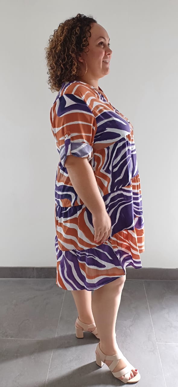 Robe Courte Fluide Zébrée