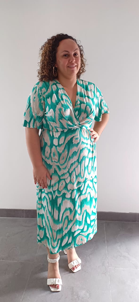 Robe Longue Fluide Vert D'eau Grande Taille