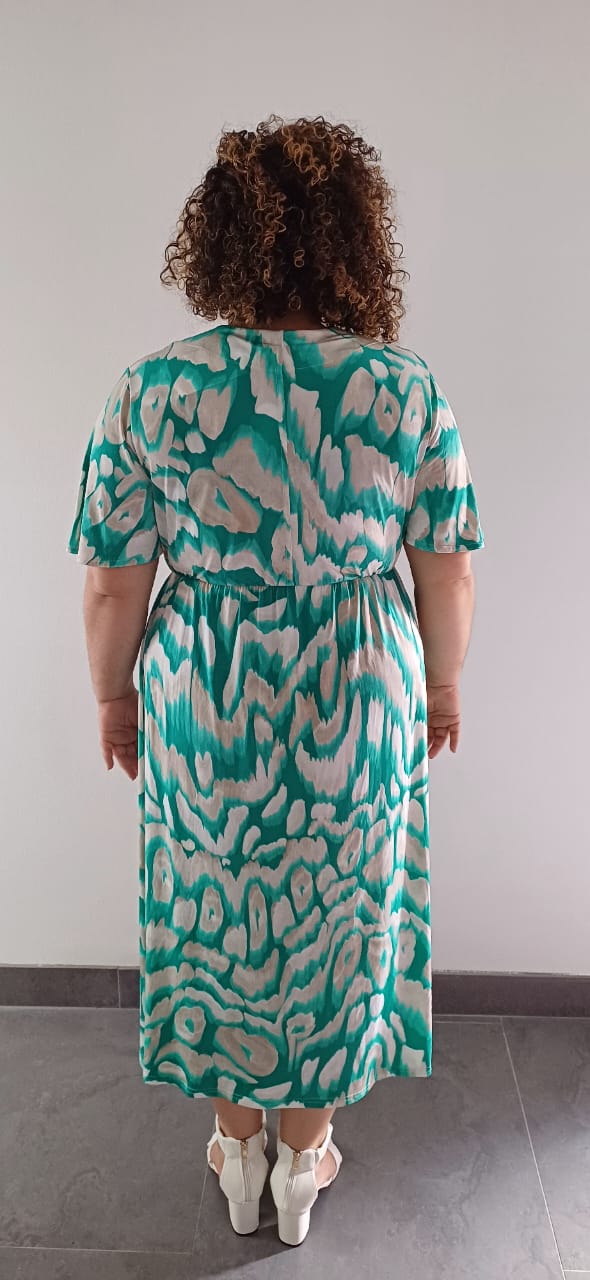 Robe Longue Fluide Vert D'eau Grande Taille