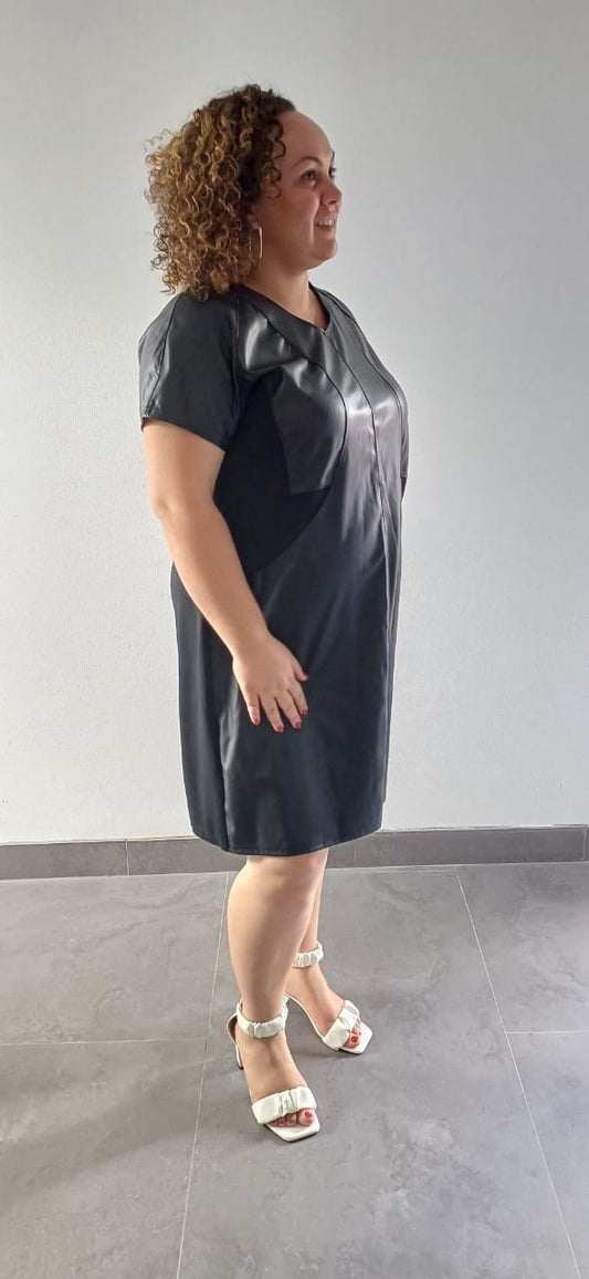 Robe Simili Cuir Noir