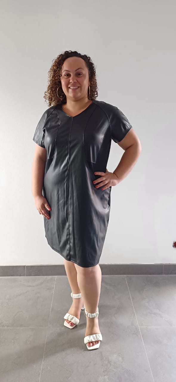 Robe Simili Cuir Noir