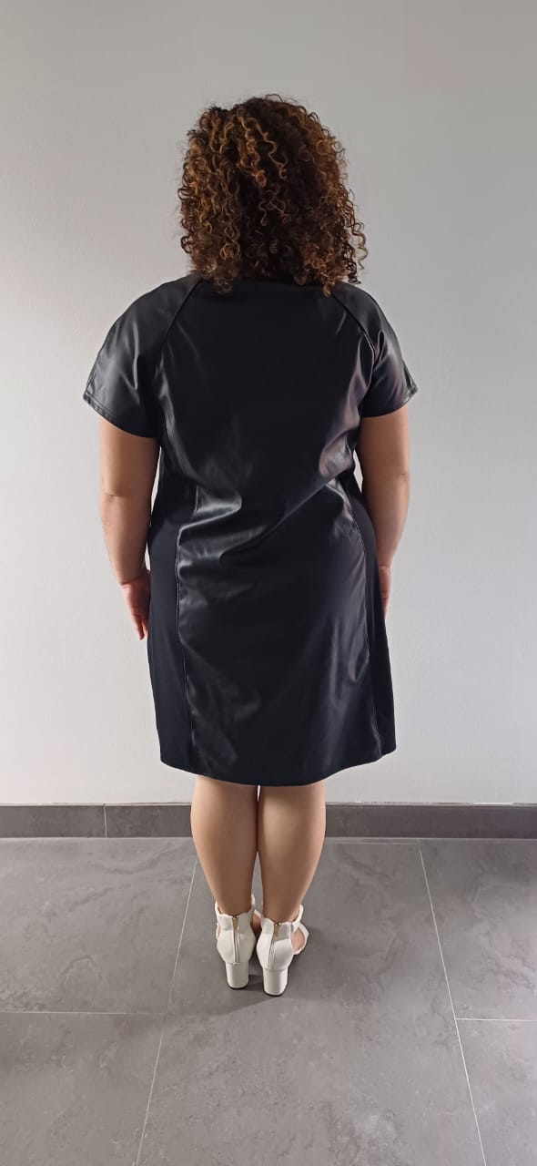 Robe Simili Cuir Noir