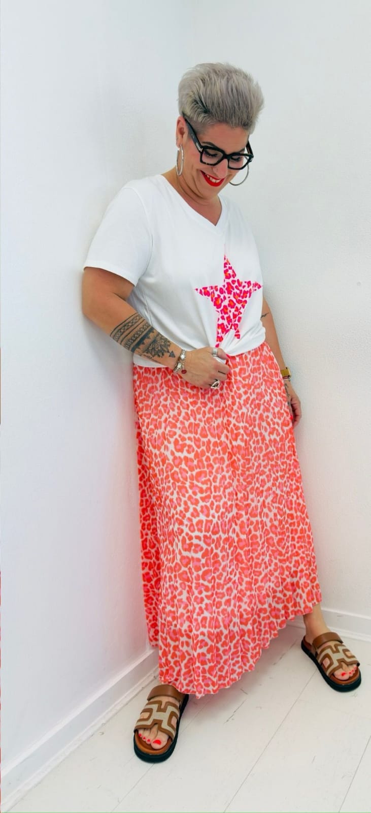Tee‑shirt femme grande taille en coton doux blanc – mode Réunion 42‑48