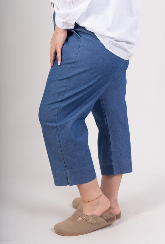 Pantacourt en Jean Stretch Bleu
