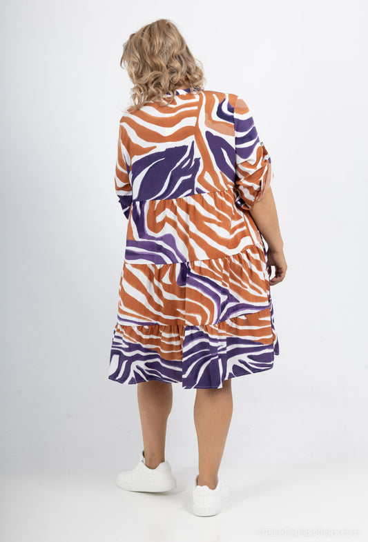 Robe Louna Courte Fluide Zébrée