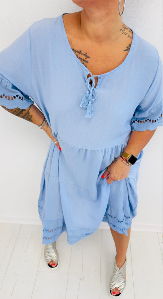 Robe Pour Femme en Viscose Bleu Ciel