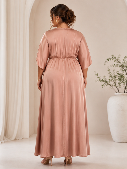 Robe longue Nude en satin