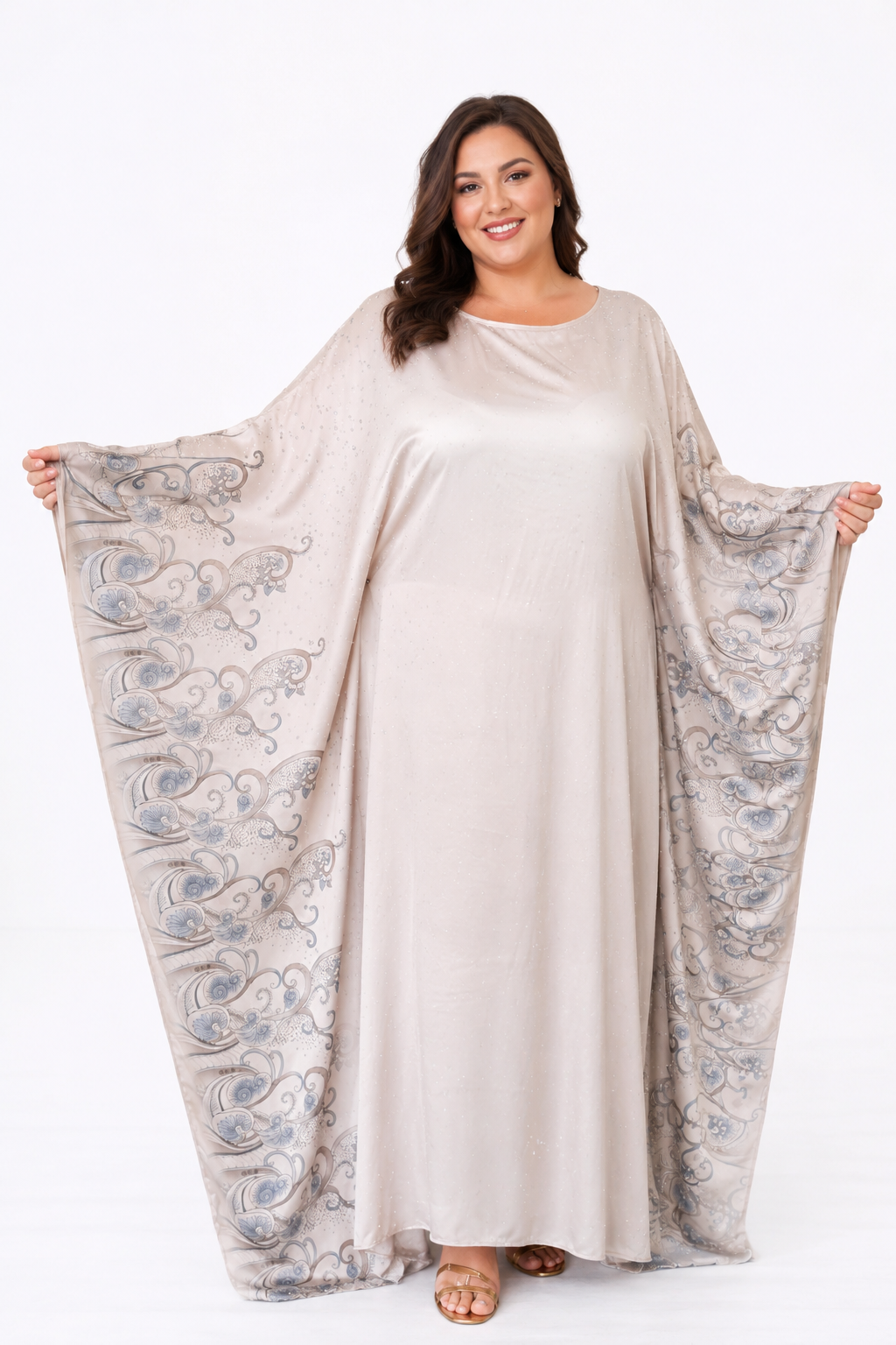 Robe Ryna - longue fluide à manches larges