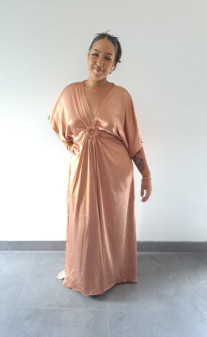 Robe longue Nude en satin