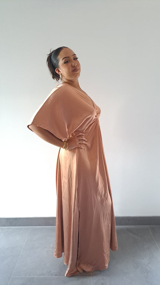 Robe longue Nude en satin