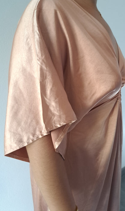 Robe longue Nude en satin