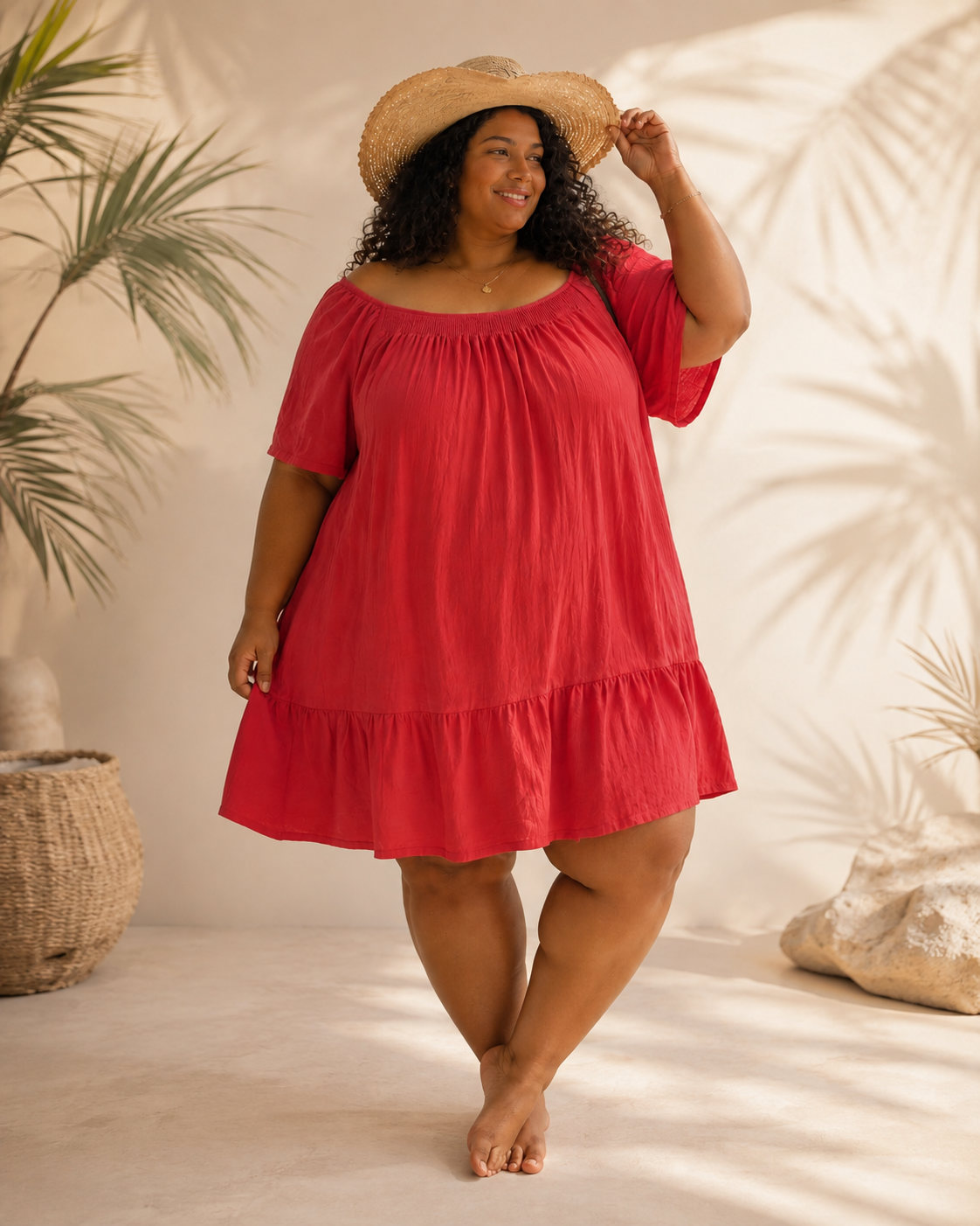 Robe Niya Gaze De Coton - Curvy