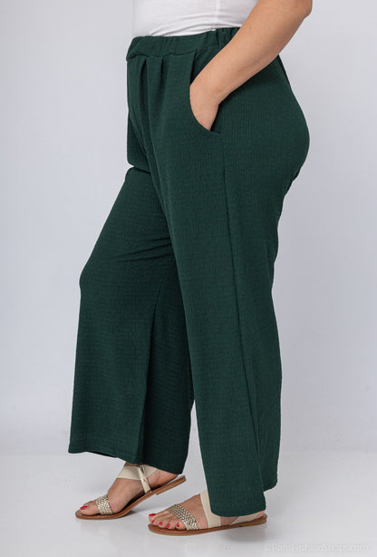 Pantalon Fluide Vert Bouteille Grande Taille