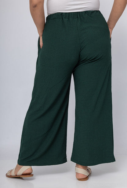 Pantalon Fluide Vert Bouteille Grande Taille