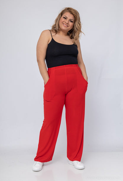 Pantalon Fluide Rouge
