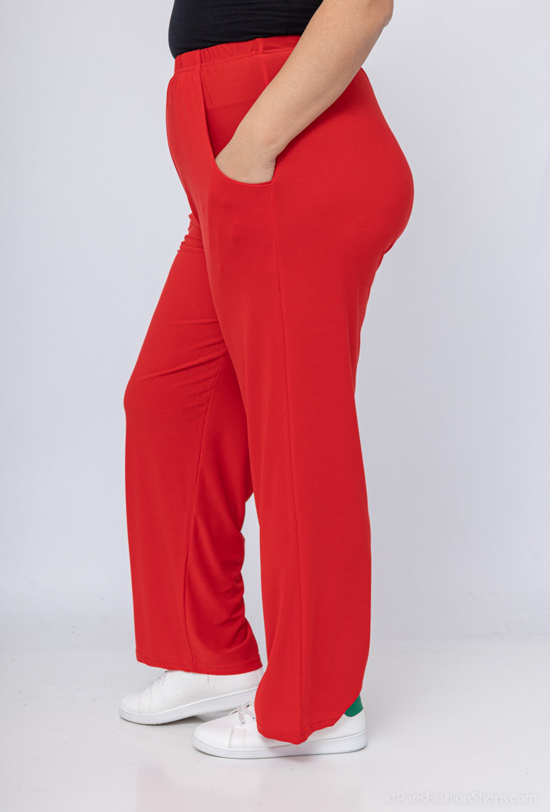 Pantalon Fluide Rouge