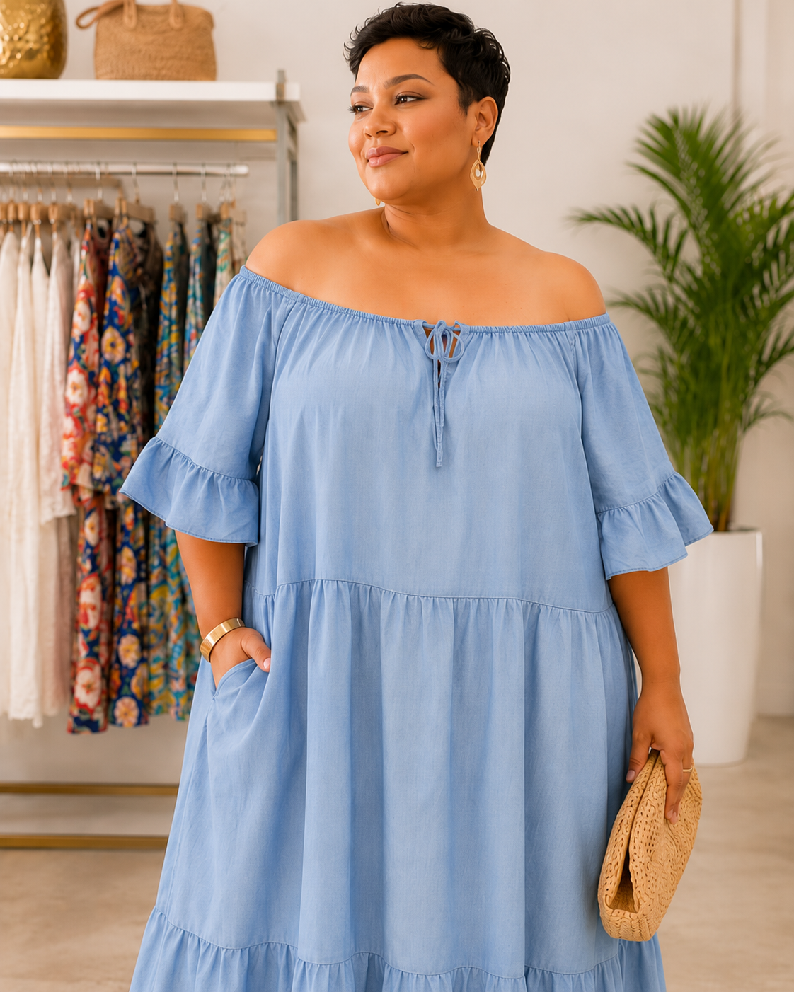 Robe longue fluide en viscose